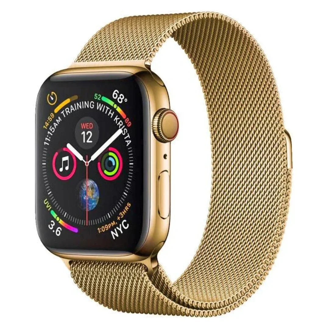 Gold | Apple Watch Milanese Magnetic Loop Strap | Stainless Steel Band | 42mm / 44mm / 45mm