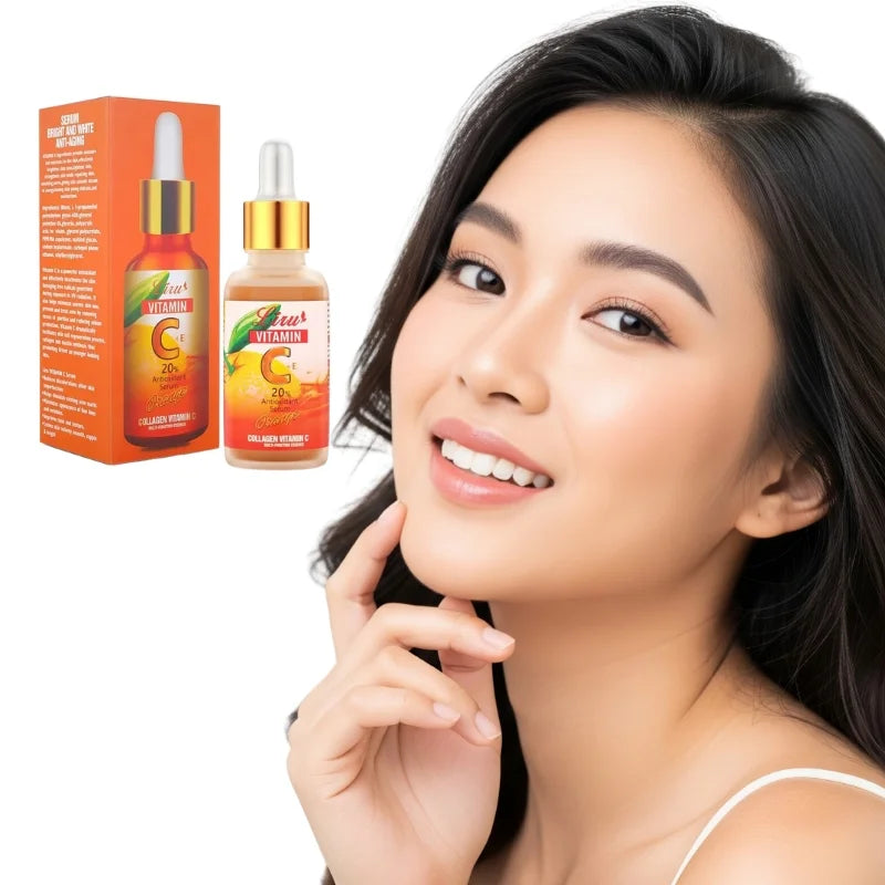 Liru Collagen Vitamin C Serum Orange 30ml Brightening Anti-Aging Face Serum for Glowing Skin