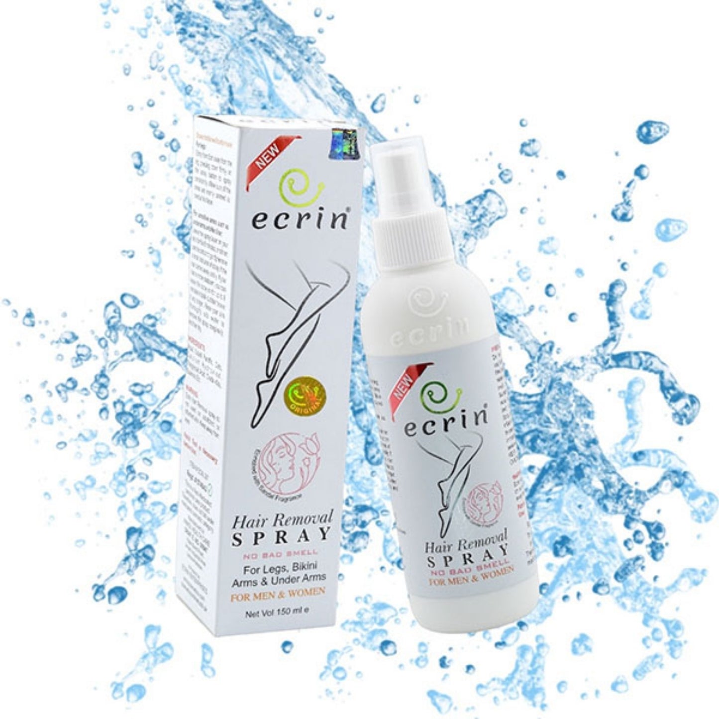 Ecrin Hair Removal Spray for Men & Women | Fast, Gentle Hair Remover 100ml